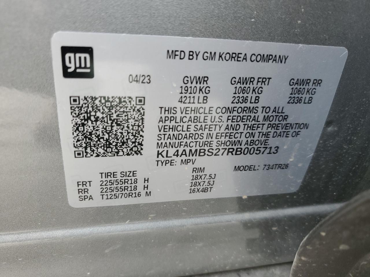 2024 BUICK ENCORE GX PREFERRED VIN:KL4AMBS27RB005713