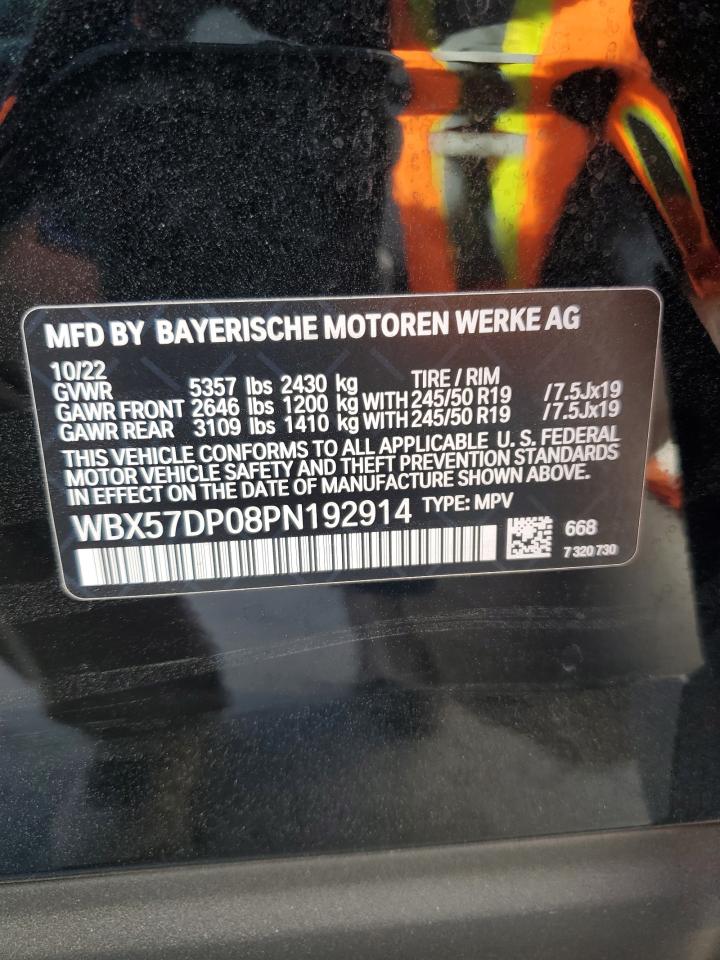 2023 BMW X3 XDRIVE30I VIN:WBX57DP08PN192914