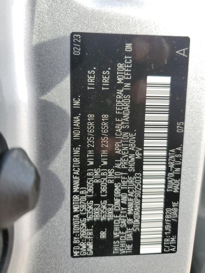 2023 TOYOTA HIGHLANDER L VIN:5TDKDRAHXPS025033