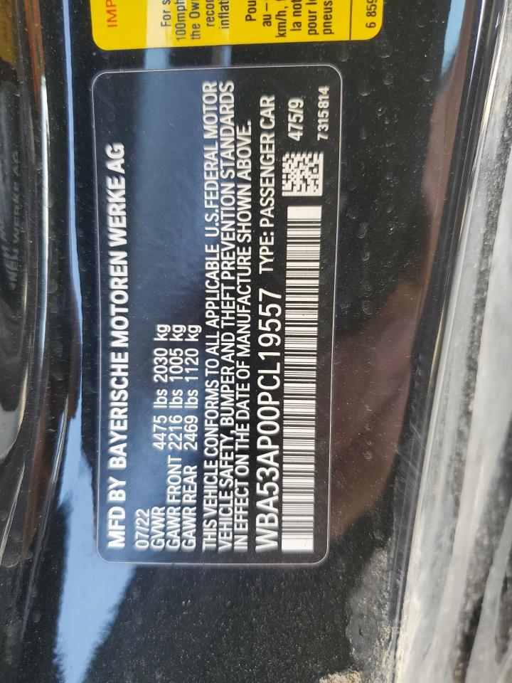 2023 BMW 430I VIN:WBA53AP00PCL19557