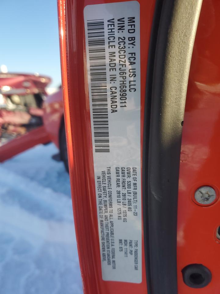 2023 DODGE CHALLENGER R/T SCAT PACK VIN:1FADP3J28EL241430