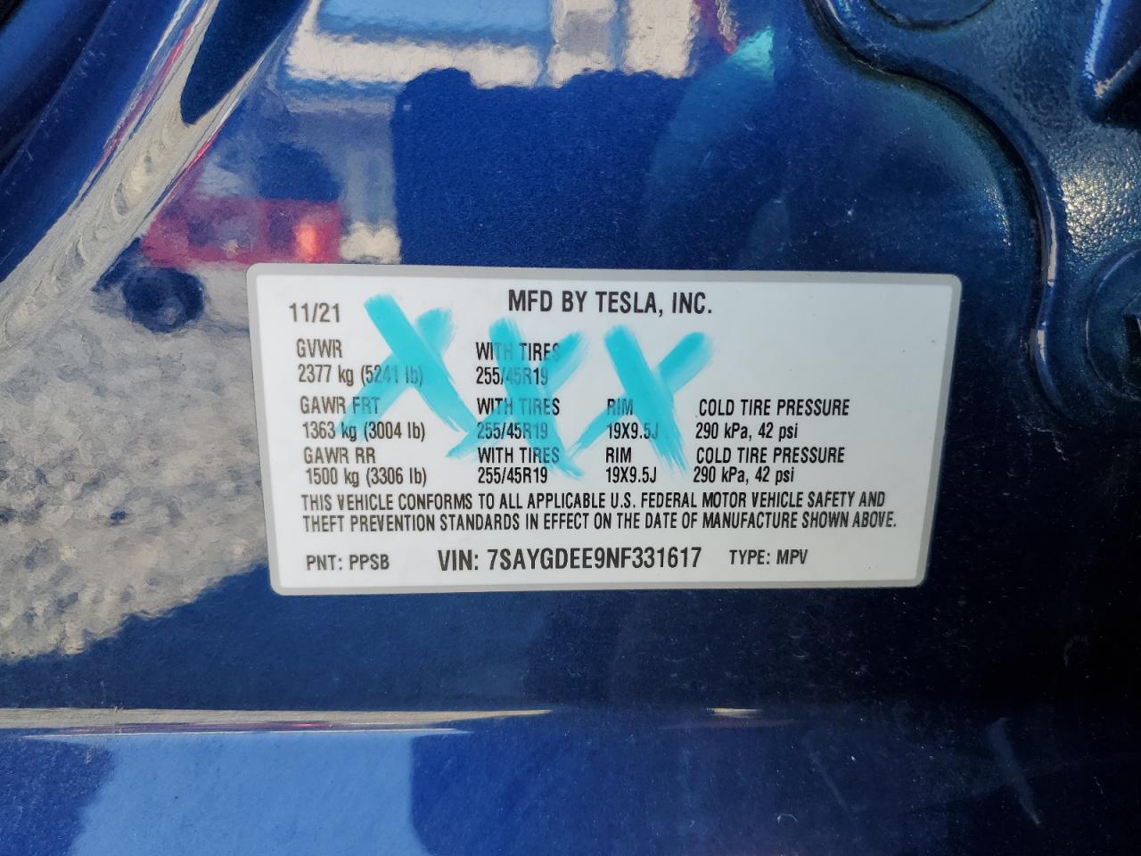 2022 TESLA MODEL Y VIN:3N1CP5BV5ML504957