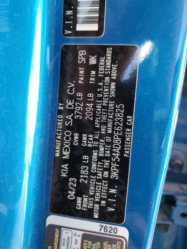 2023 KIA FORTE GT LINE VIN:3KPF54AD8PE623825