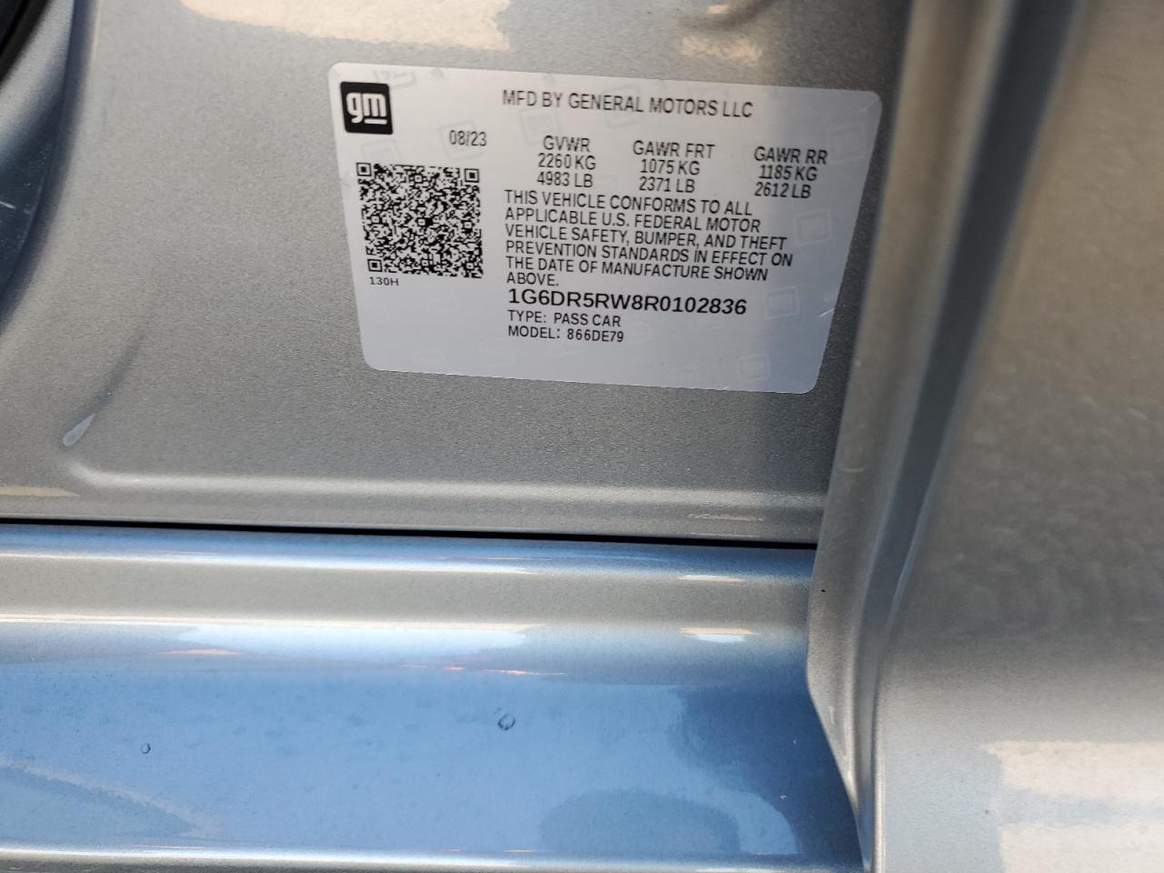 2024 CADILLAC CT5-V VIN:1G6DR5RW8R0102836
