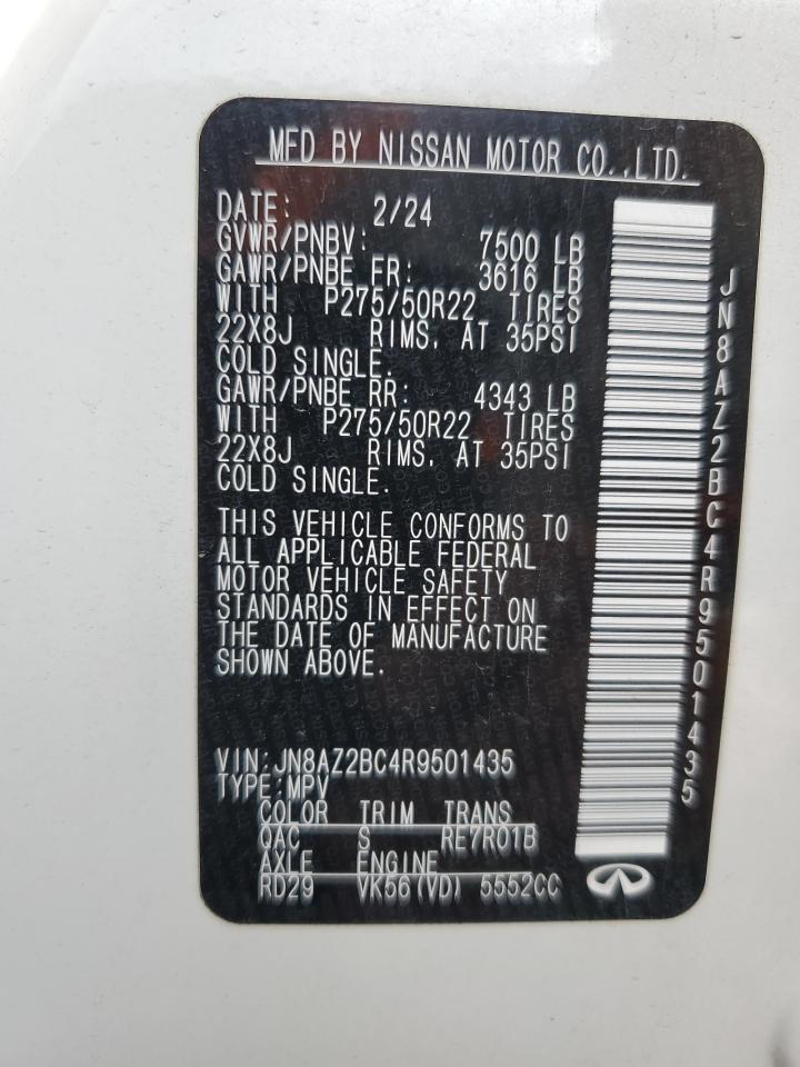 2024 INFINITI QX80 SENSORY VIN:JN8AZ2BC4R9501435