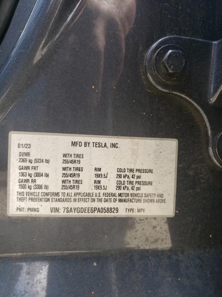 2023 TESLA MODEL Y VIN:7SAYGDEE6PA058829
