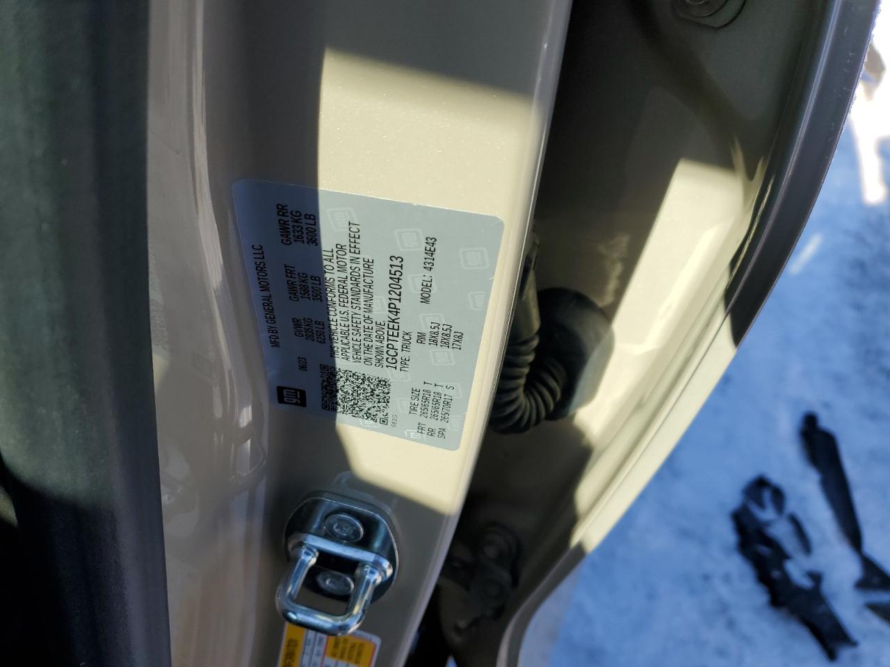 2023 CHEVROLET COLORADO TRAIL BOSS VIN:1GCPTEEK4P1204513