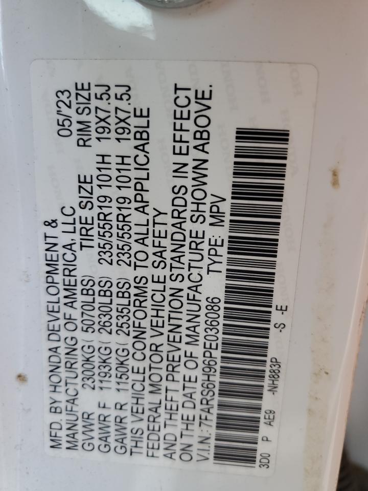 2023 HONDA CR-V SPORT TOURING VIN:7FARS6H96PE036086