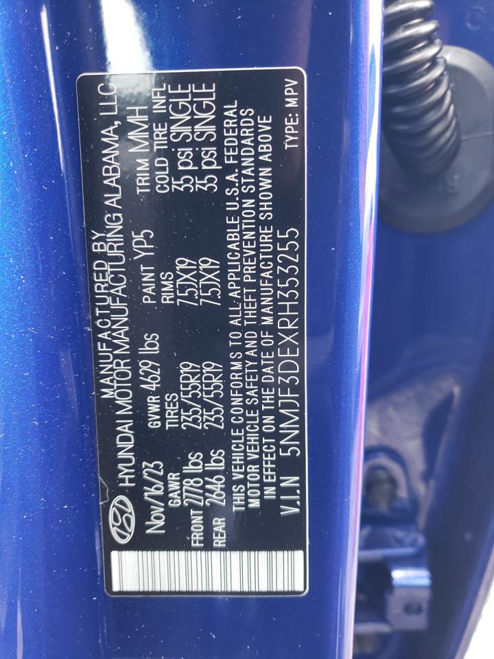 2024 HYUNDAI TUCSON SEL VIN:5NMJF3DEXRH353255