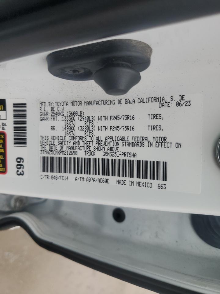 2023 TOYOTA TACOMA DOUBLE CAB VIN:3TMAZ5CNXPM212698