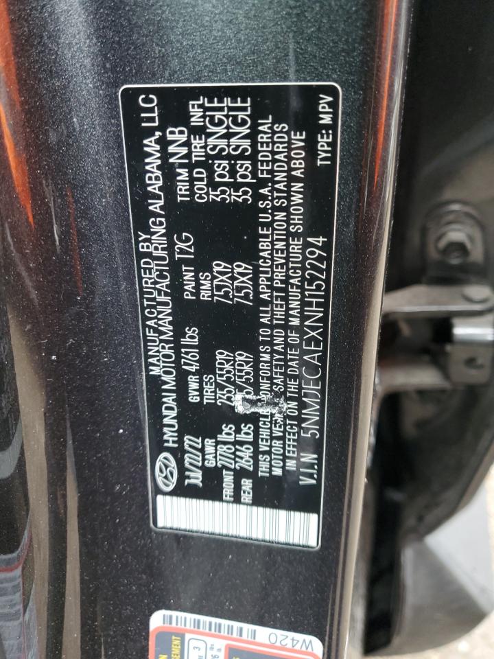 2022 HYUNDAI TUCSON LIMITED VIN:5NMJECAEXNH152294