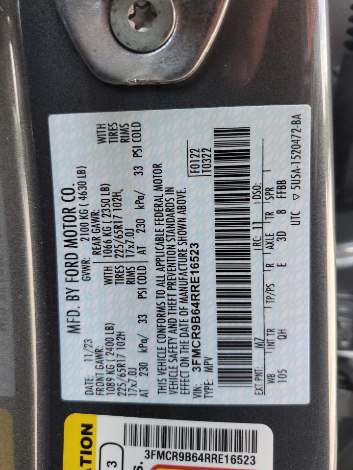 2024 FORD BRONCO SPORT BIG BEND VIN:3FMCR9B64RRE16523