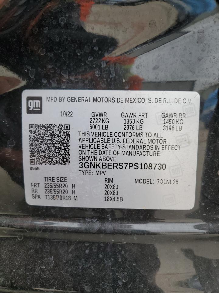 2023 CHEVROLET BLAZER RS VIN:3GNKBERS7PS108730