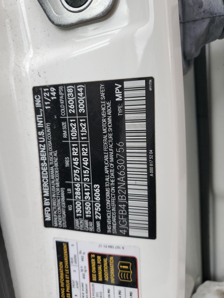 2022 MERCEDES-BENZ GLE 350 VIN:4JGFB4JB2NA630756