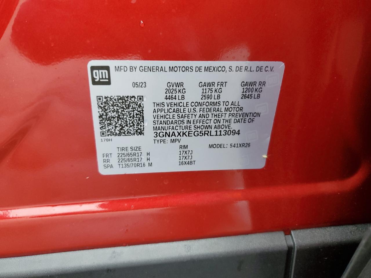 2024 CHEVROLET EQUINOX LT VIN:KMHWF35H94A919385