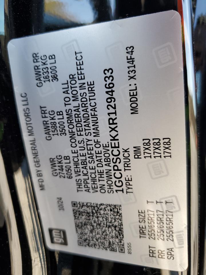 2024 CHEVROLET COLORADO LT VIN:1GCPSCEKXR1294633