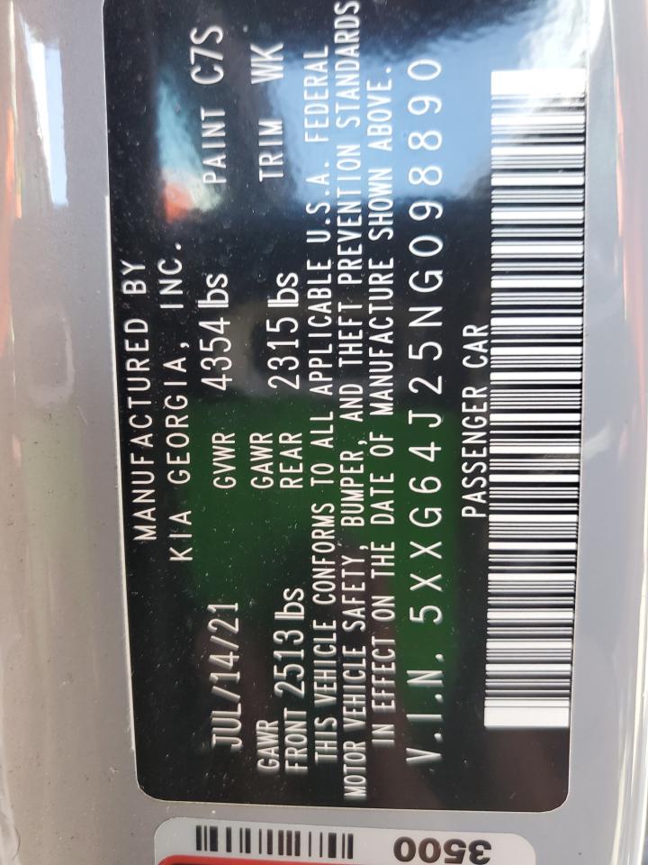 2022 KIA K5 GT LINE VIN:5XXG64J25NG098890