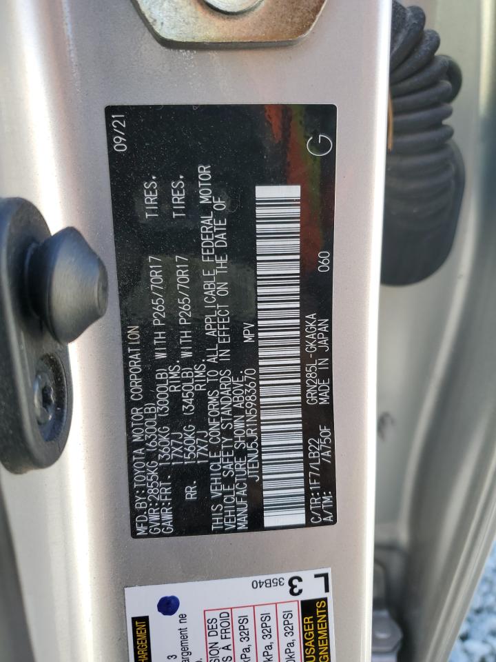 2022 TOYOTA 4RUNNER SR5/SR5 PREMIUM VIN:JTENU5JR1N5983670