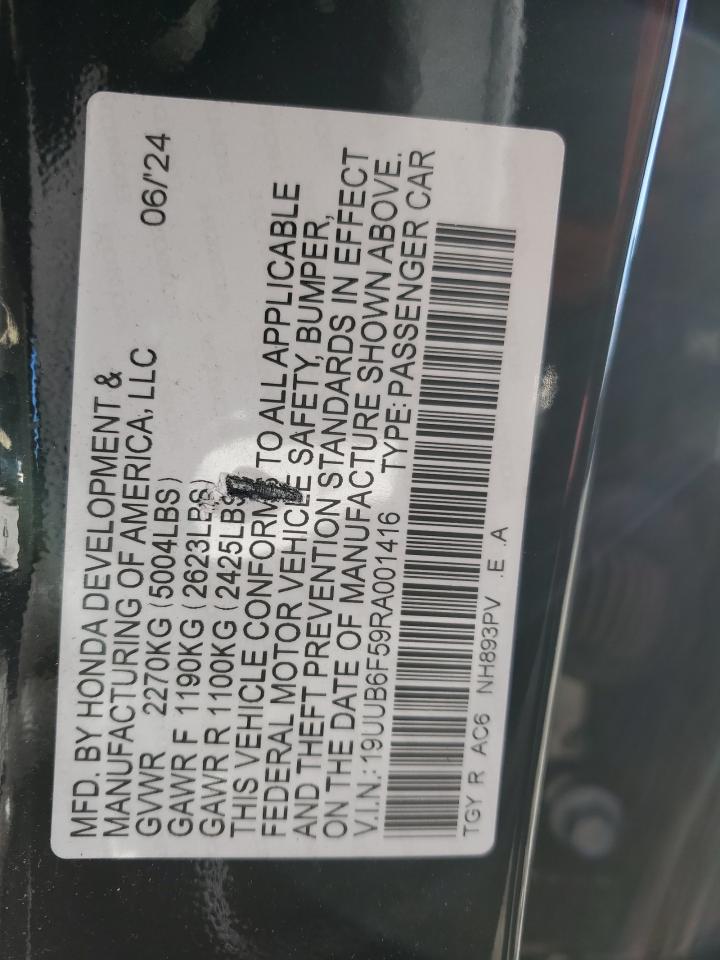 2024 ACURA TLX A-SPEC VIN:19UUB6F59RA001416