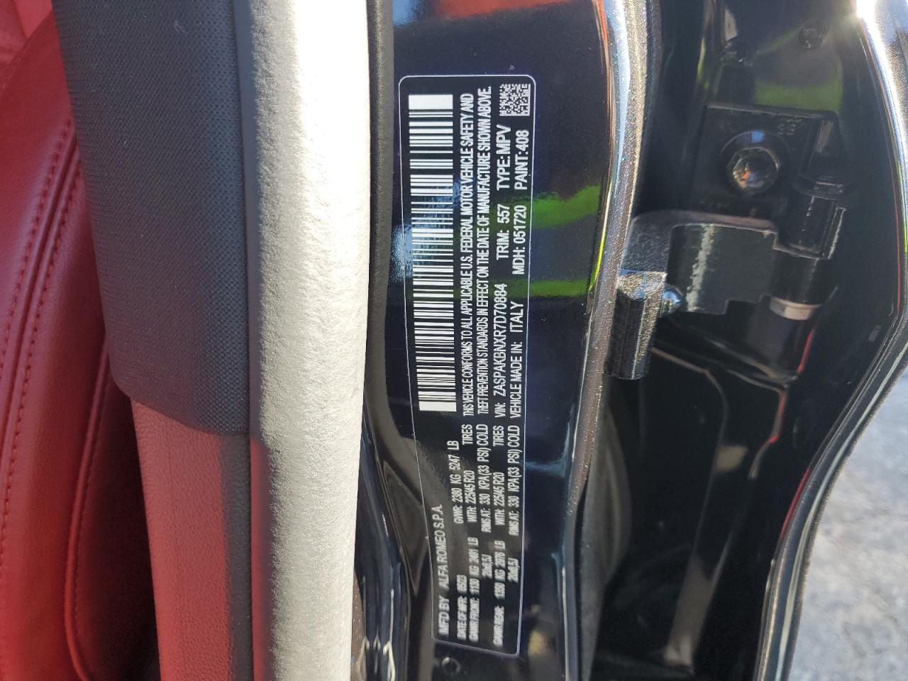 2024 ALFA ROMEO STELVIO TI VIN:ZASPAKBNXR7D70884