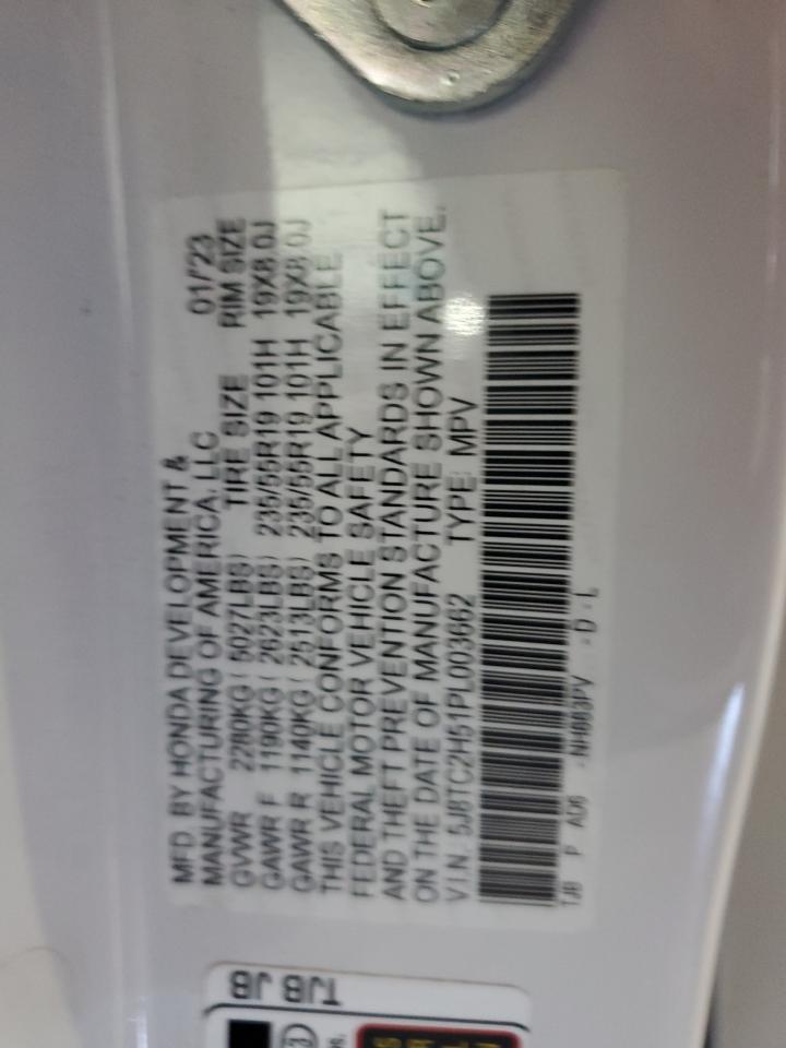 2023 ACURA RDX TECHNOLOGY VIN:5J8TC2H51PL003662