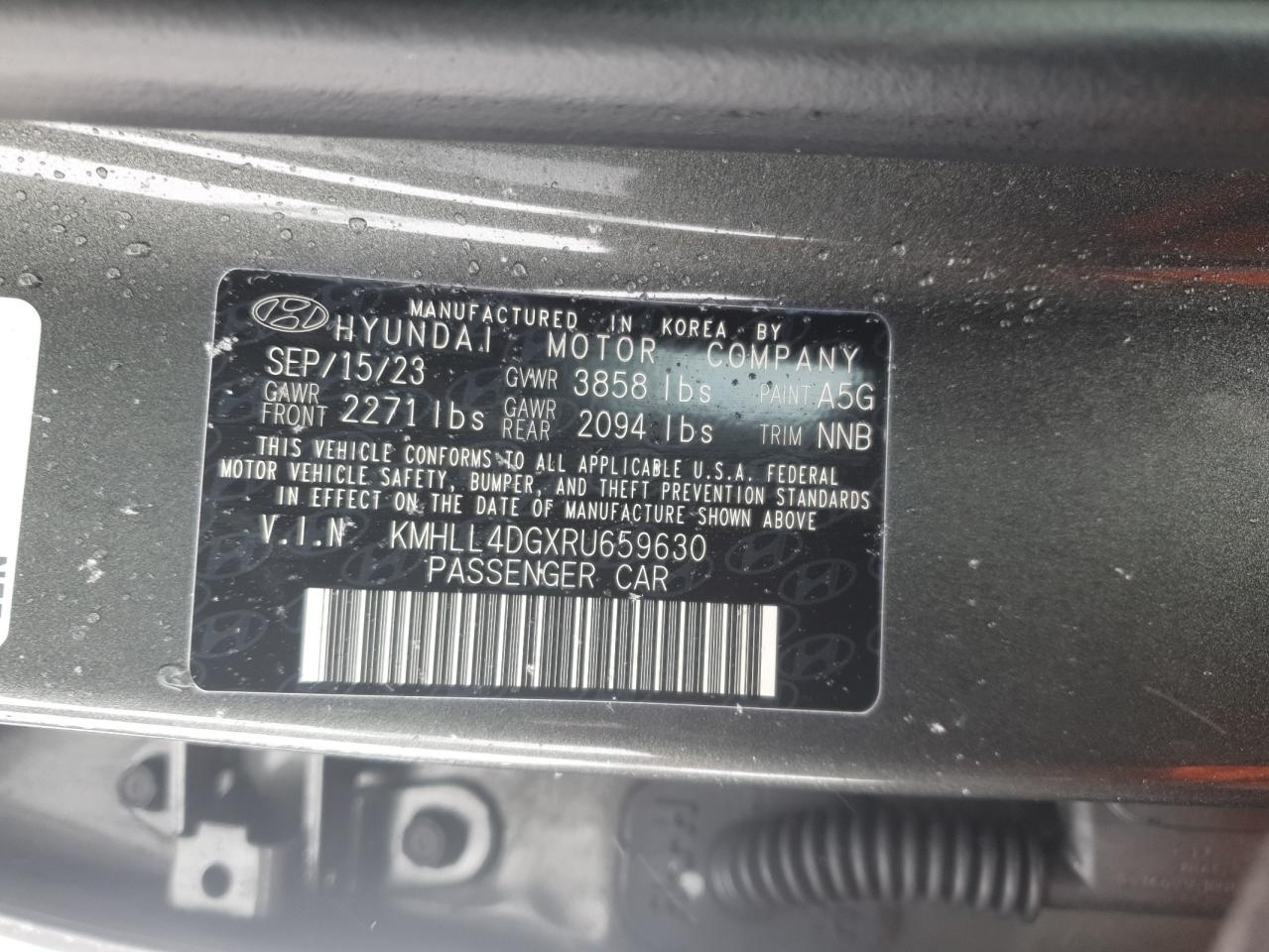 2024 HYUNDAI ELANTRA SE VIN:KMHLL4DGXRU659630