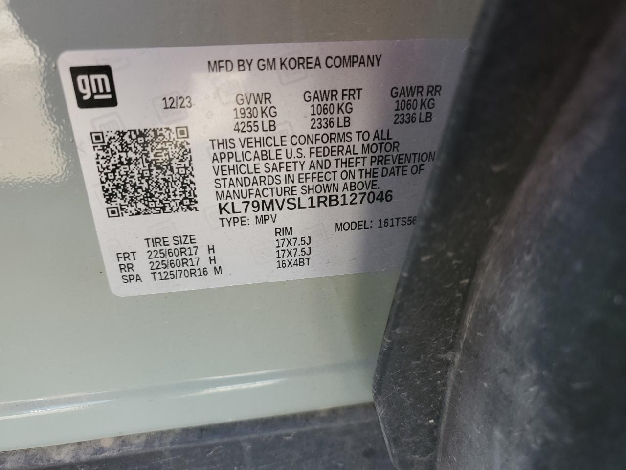 2024 CHEVROLET TRAILBLAZER ACTIV VIN:KL79MVSL1RB127046