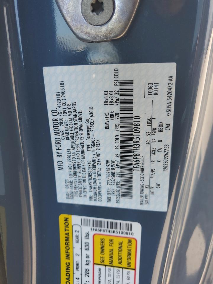 2024 FORD MUSTANG VIN:1FA6P8TH3R5109810