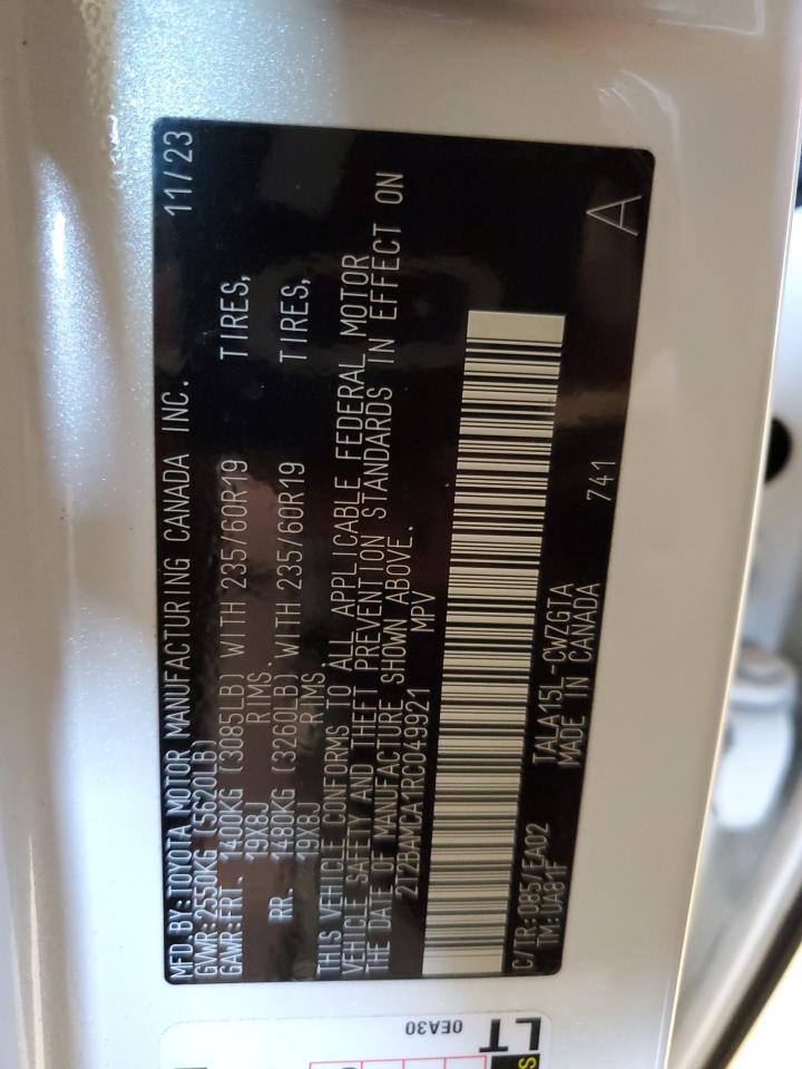 2024 LEXUS RX 350 BASE VIN:2T2BAMCA1RC049921