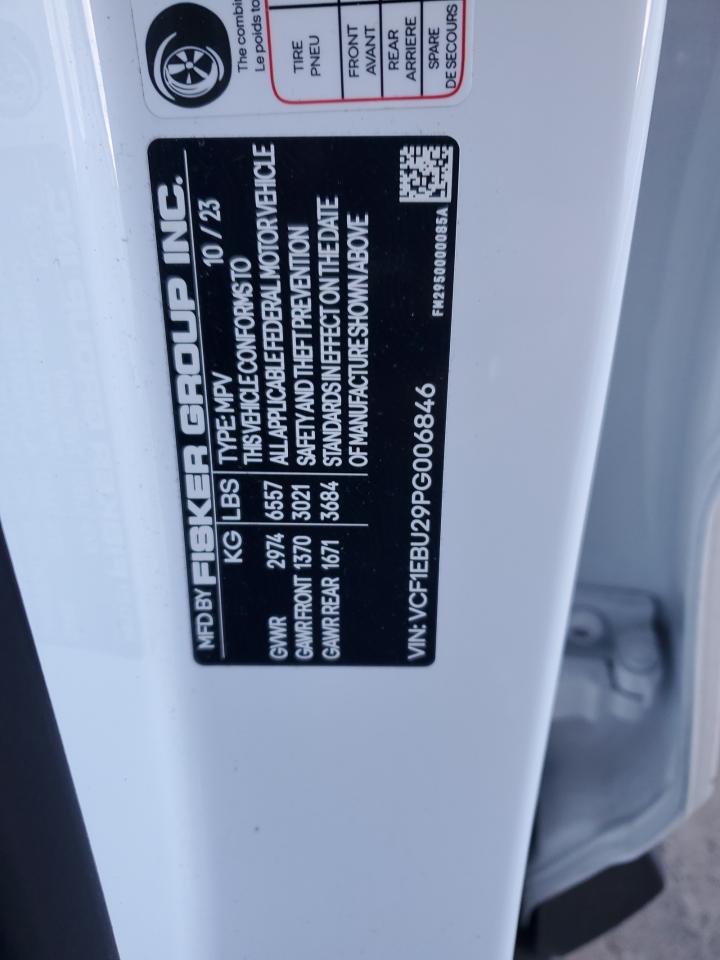 2023 FISKER INC. OCEAN EXTREME VIN:VCF1EBU29PG006846