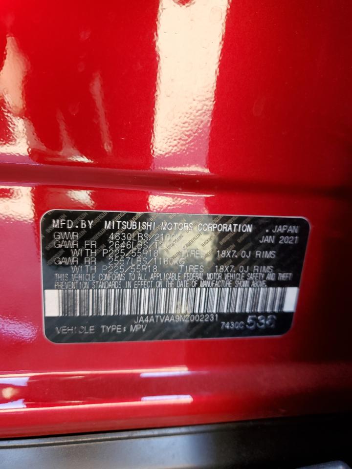 2022 MITSUBISHI ECLIPSE CROSS LE VIN:JA4ATVAA9NZ002231