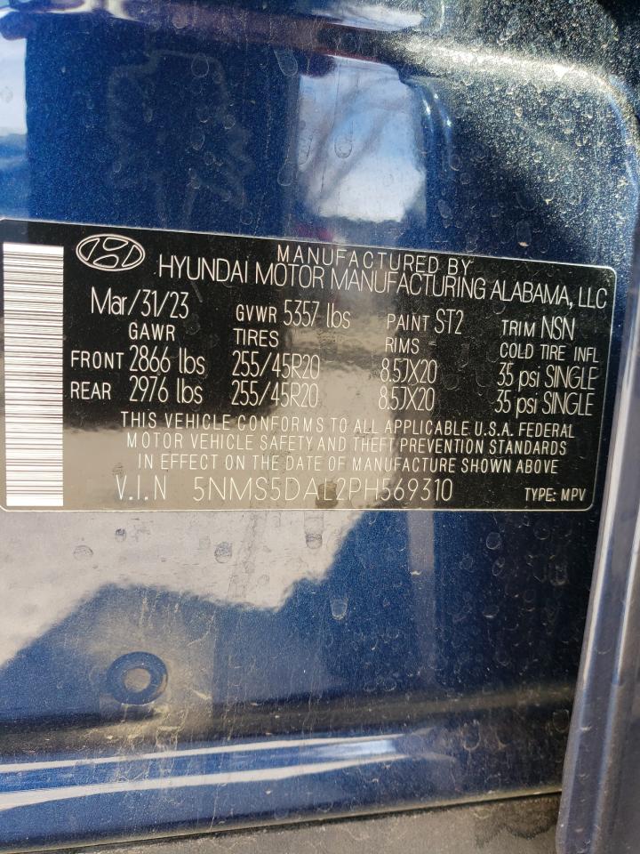 2023 HYUNDAI SANTA FE CALLIGRAPHY VIN:5NMS5DAL2PH569310