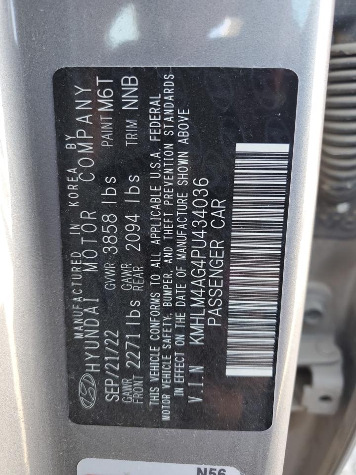 2023 HYUNDAI ELANTRA SEL VIN:KMHLM4AG4PU434036