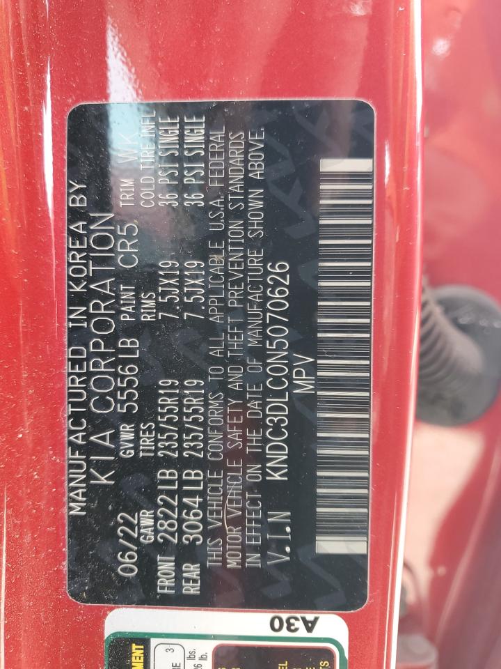 2022 KIA EV6 LIGHT VIN:KNDC3DLC0N5070626