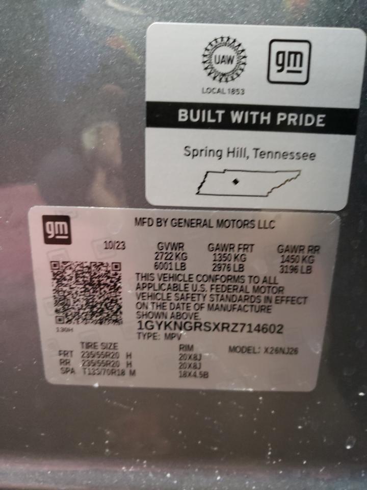 2024 CADILLAC XT5 SPORT VIN:1GYKNGRSXRZ714602