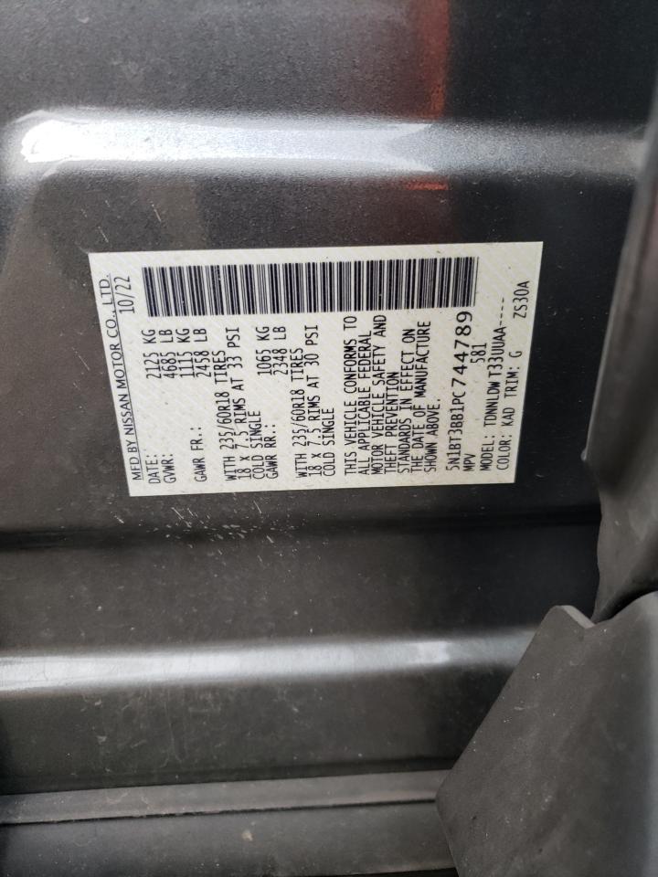 2023 NISSAN ROGUE SV VIN:5N1BT3BB1PC744789