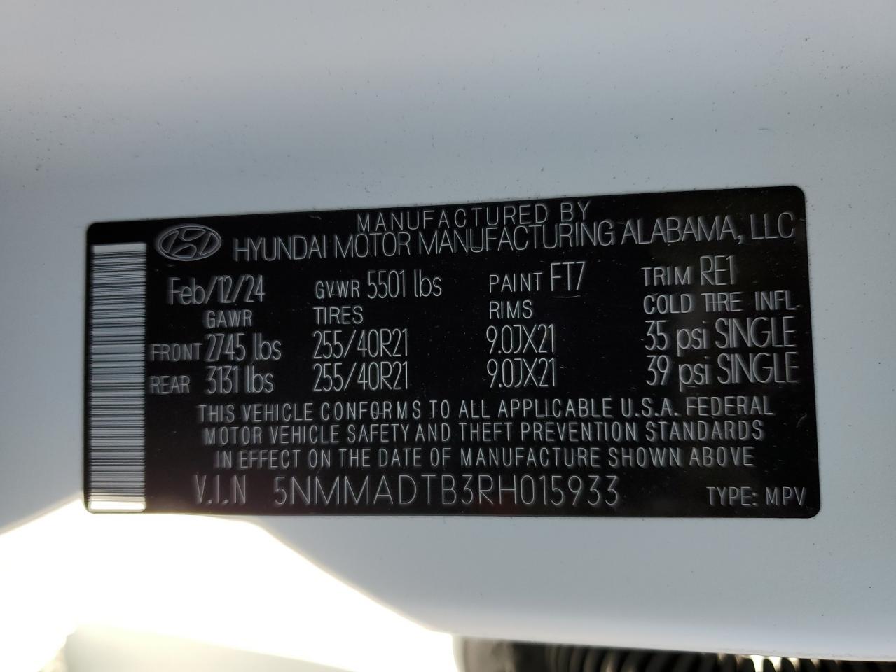 2024 GENESIS GV70 BASE VIN:5NMMADTB3RH015933