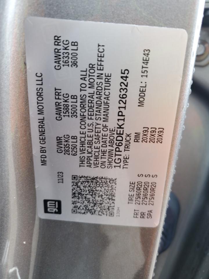 2023 GMC CANYON AT4 VIN:1GTP6DEK1P1263245