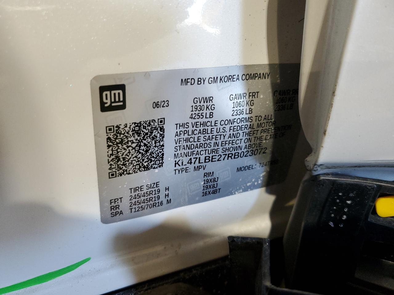 2024 BUICK ENVISTA SPORT TOURING VIN:KL47LBE27RB023072