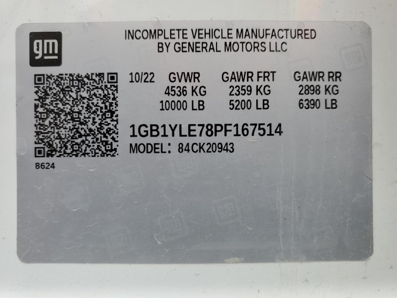 2023 CHEVROLET SILVERADO K2500 HEAVY DUTY VIN:1GB1YLE78PF167514