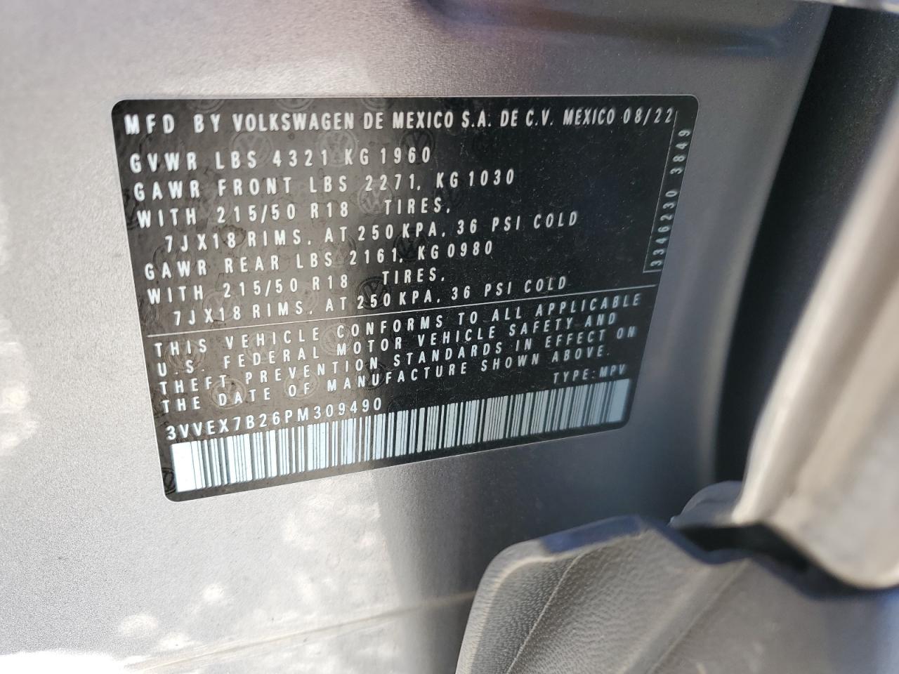 2023 VOLKSWAGEN TAOS SE VIN:3VVEX7B26PM309490
