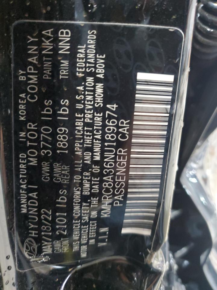 2022 HYUNDAI VENUE SEL VIN:KMHRC8A36NU189674