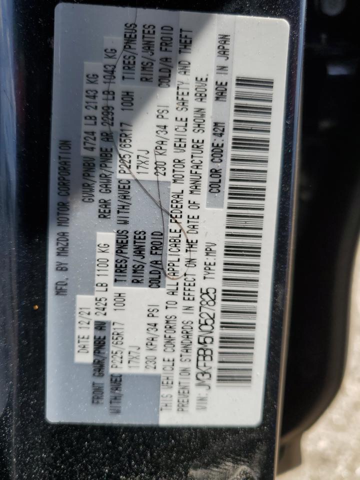 2022 MAZDA CX-5 SELECT VIN:JM3KFBBM5N0527825
