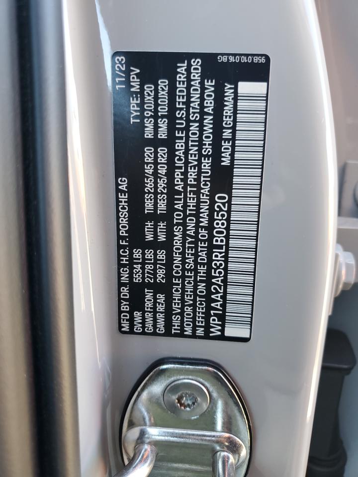 2024 PORSCHE MACAN BASE VIN:WP1AA2A53RLB08520