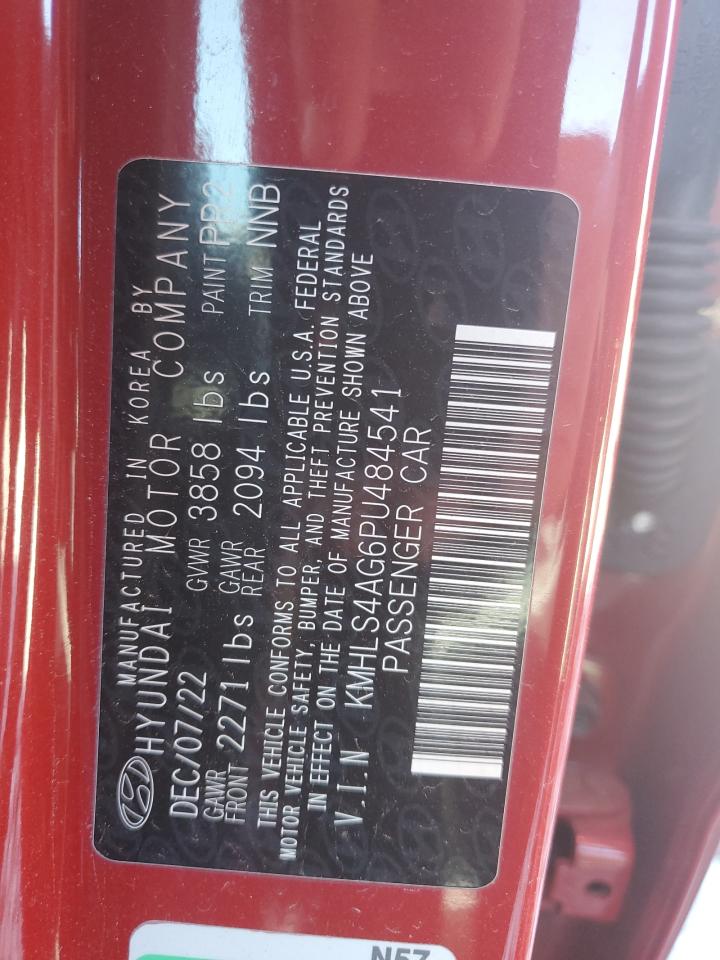 2023 HYUNDAI ELANTRA SEL VIN:KMHLS4AG6PU484541