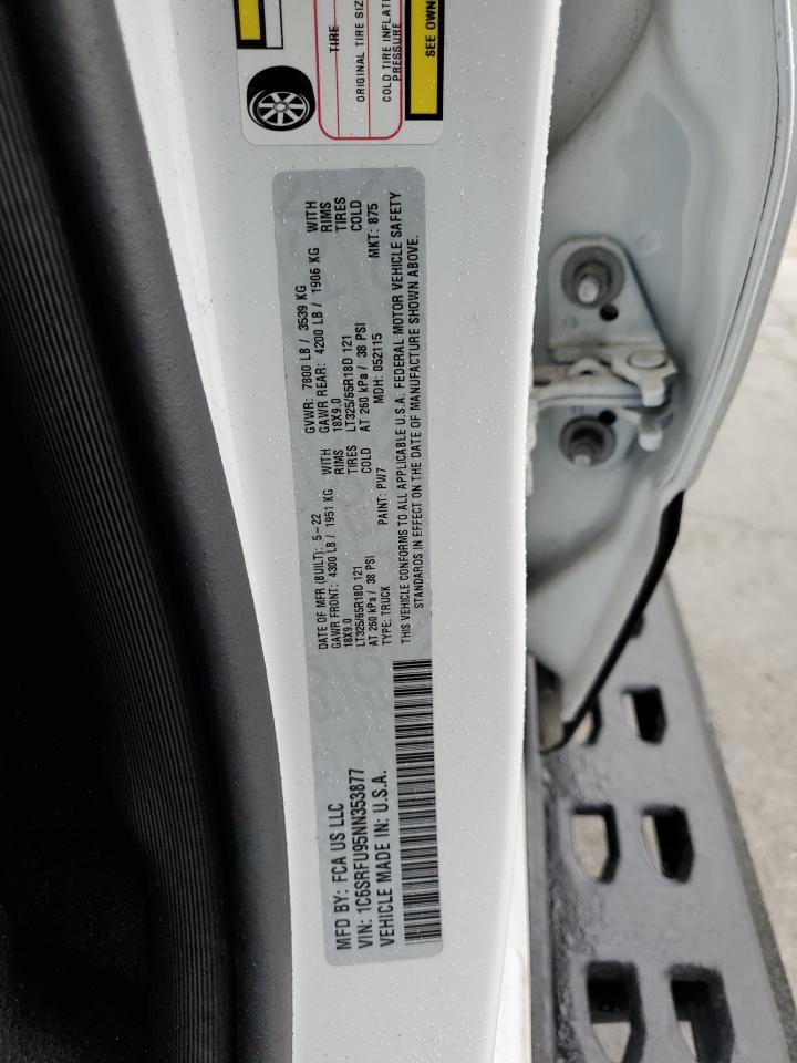 2022 RAM 1500 TRX VIN:1C6SRFU95NN353877