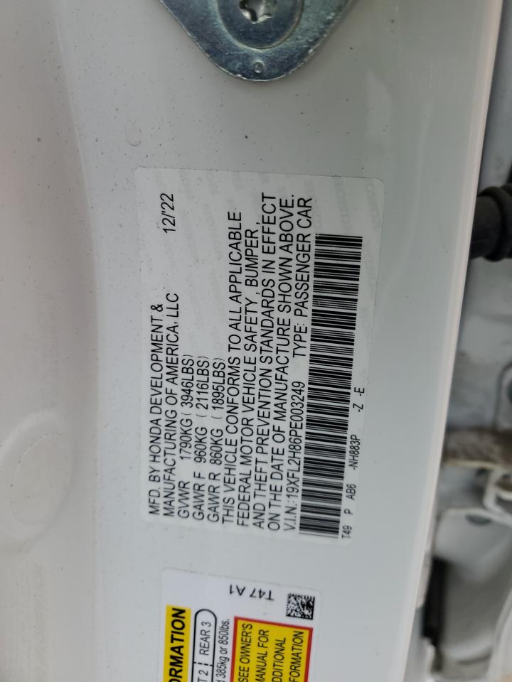 2023 HONDA CIVIC SPORT VIN:19XFL2H86PE003249