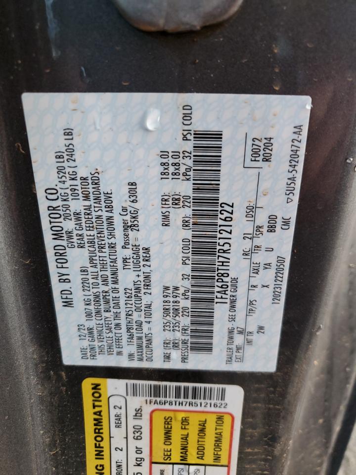 2024 FORD MUSTANG VIN:1FA6P8TH7R5121622