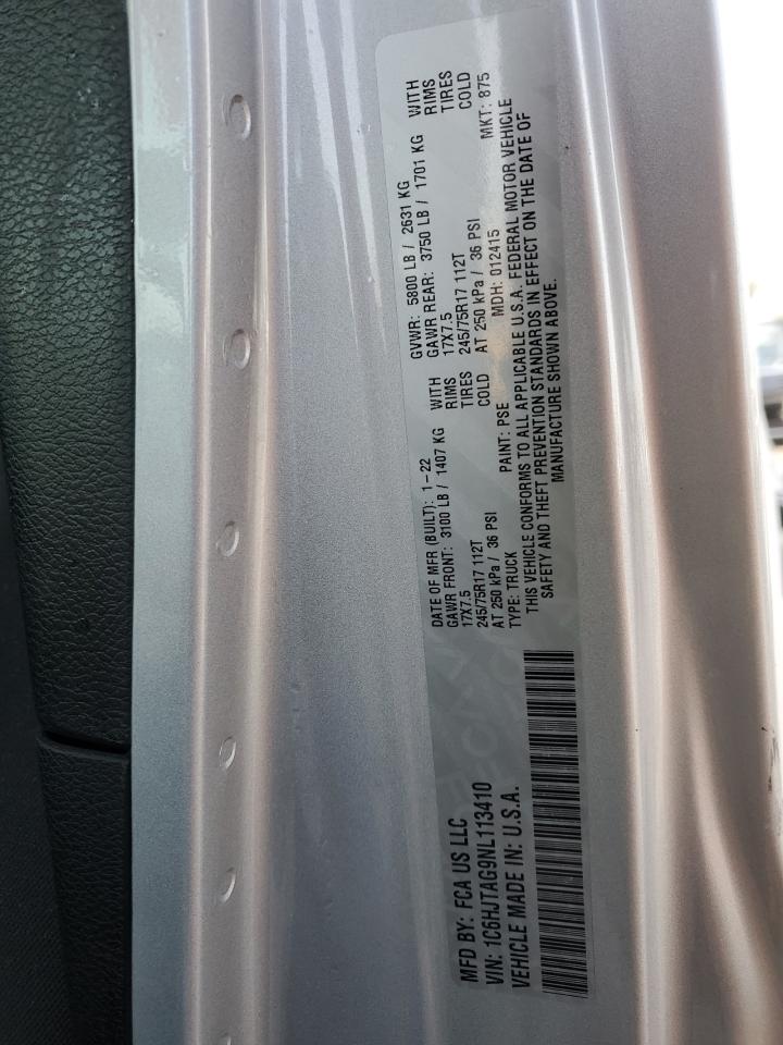 2022 JEEP GLADIATOR SPORT VIN:1C6HJTAG9NL113410