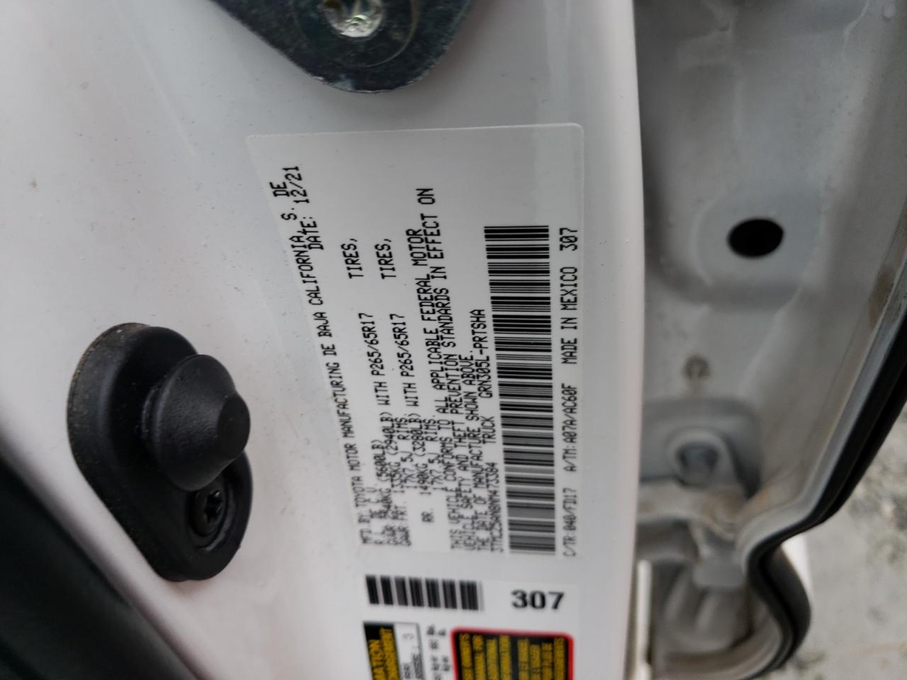 2022 TOYOTA TACOMA DOUBLE CAB VIN:3TMCZ5AN8NM473384